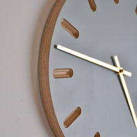 PRIORMADE Minimal Wooden Wall Clock - Dove Blue (black or brass hands available)