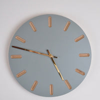 PRIORMADE Minimal Wooden Wall Clock - Dove Blue (black or brass hands available)