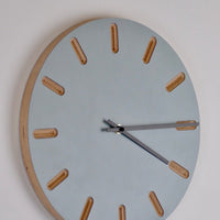 PRIORMADE Minimal Wooden Wall Clock - Dove Blue (black or brass hands available)