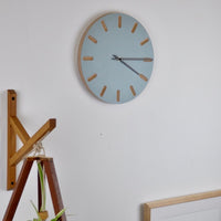PRIORMADE Minimal Wooden Wall Clock - Dove Blue (black or brass hands available)