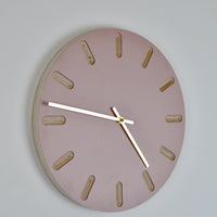 PRIORMADE Minimal Wooden Wall Clock - Dusty Pink (black or brass hands available)