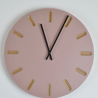 PRIORMADE Minimal Wooden Wall Clock - Dusty Pink (black or brass hands available)