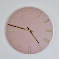PRIORMADE Minimal Wooden Wall Clock - Dusty Pink (black or brass hands available)