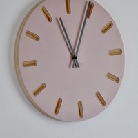 PRIORMADE Minimal Wooden Wall Clock - Dusty Pink (black or brass hands available)