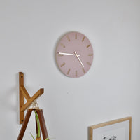 PRIORMADE Minimal Wooden Wall Clock - Dusty Pink (black or brass hands available)