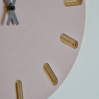 PRIORMADE Minimal Wooden Wall Clock - Dusty Pink (black or brass hands available)