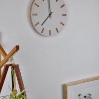 PRIORMADE Minimal Wooden Wall Clock - Light Grey (black or brass hands available)