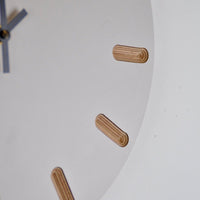 PRIORMADE Minimal Wooden Wall Clock - Light Grey (black or brass hands available)