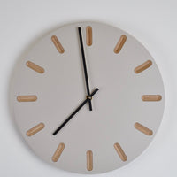 PRIORMADE Minimal Wooden Wall Clock - Light Grey (black or brass hands available)