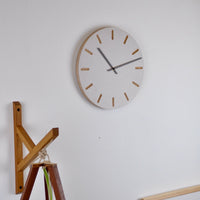 PRIORMADE Minimal Wooden Wall Clock - Light Grey (black or brass hands available)