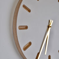 PRIORMADE Minimal Wooden Wall Clock - Light Grey (black or brass hands available)