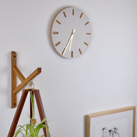 PRIORMADE Minimal Wooden Wall Clock - Light Grey (black or brass hands available)
