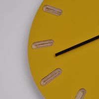 PRIORMADE Minimal Wooden Wall Clock - Yellow (black or brass hands available)