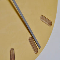 PRIORMADE Minimal Wooden Wall Clock - Yellow (black or brass hands available)