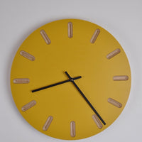 PRIORMADE Minimal Wooden Wall Clock - Yellow (black or brass hands available)