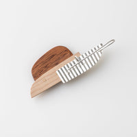 PRIORMADE Bauhaus Wood and Eco Silver Brooch Pin - #2