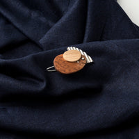 PRIORMADE Bauhaus Wood and Eco Silver Brooch Pin - #3