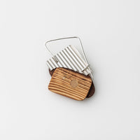 PRIORMADE Bauhaus Wood and Eco Silver Brooch Pin - #4