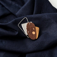 PRIORMADE Bauhaus Wood and Eco Silver Brooch Pin - #4