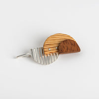 PRIORMADE Bauhaus Wood and Eco Silver Brooch Pin - #7