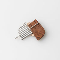 PRIORMADE Bauhaus Wood and Eco Silver Brooch Pin - #8