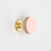 Priormade Birch & Brass Knob in Blush Pink