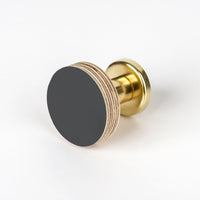 Priormade Birch & Brass Knob in Charcoal