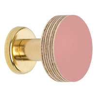 Priormade Birch & Brass Knob in Dusty Pink