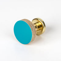 Priormade Birch & Brass Knob in Peacock Blue