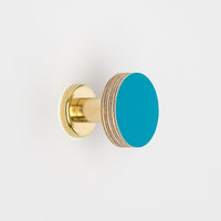 Priormade Birch & Brass Knob in Peacock Blue