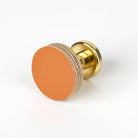 Priormade Birch & Brass Knob in Rust Orange