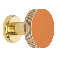 Priormade Birch & Brass Knob in Rust Orange