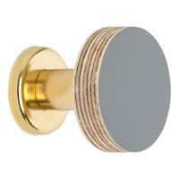 Priormade Birch & Brass Knob in Smoke Grey