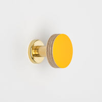 Priormade Birch & Brass Knobs in Bright Yellow
