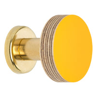 Priormade Birch & Brass Knobs in Bright Yellow