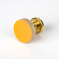 Priormade Birch & Brass Knobs in Bright Yellow