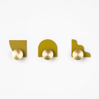 PRIORMADE Modern Wall Hooks in Lemon Curry (Set of 3)