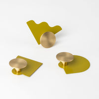 PRIORMADE Modern Wall Hooks in Lemon Curry (Set of 3) (Set of 3)