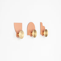 PRIORMADE Modern Wall Hooks in Salmon Pink (Set of 3)