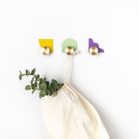 PRIORMADE Modern Wall Hooks in Sunshine Yellow (Set of 3)