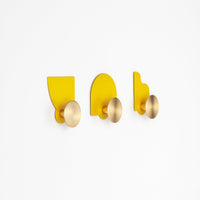 PRIORMADE Modern Wall Hooks in Sunshine Yellow (Set of 3)