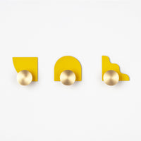 PRIORMADE Modern Wall Hooks in Sunshine Yellow (Set of 3)