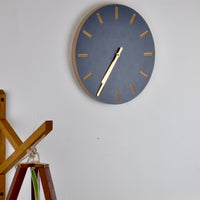 PRIORMADE Brass Minimal Wooden Wall Clock - Charcoal (black or brass hands available)