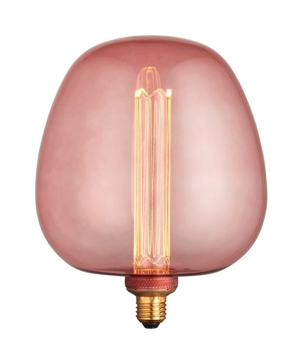 PRIORMADE Light Bulb Large Statement Filament Bulb in Tinted Pink (LED)