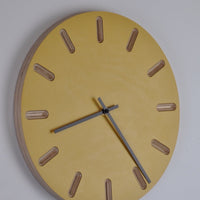 PRIORMADE Minimal Wooden Wall Clock - Yellow (black or brass hands available)