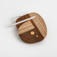 PRIORMADE Bauhaus Wood and Eco Silver Brooch Pin - #1