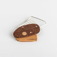 PRIORMADE Bauhaus Wood and Eco Silver Brooch Pin - #4