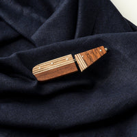 PRIORMADE Bauhaus Wood and Eco Silver Brooch Pin - #5