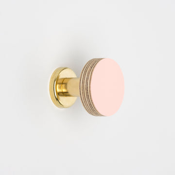 Priormade Birch & Brass Knob in Blush Pink