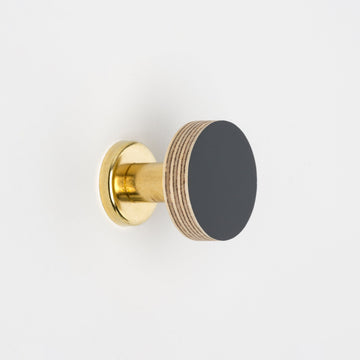 Priormade Birch & Brass Knob in Charcoal